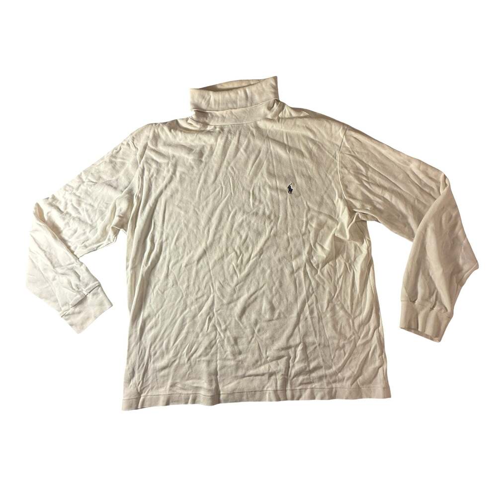 Vintage Polo by Ralph Lauren White Large Turtleneck Long Sleeve Shirt